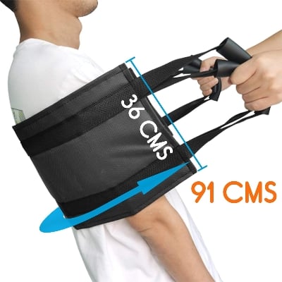 Picture of Galaxy health care Patient Lifting belt, Assist Pad, Durable Transfer Belt with Handles, Provides Safe Transfers from Cars, Bed, Wheelchairs, sofa (36” x 14”) Black
