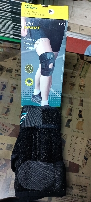 Picture of Knee Cap Support Belt Brace for Knee Pain Relief Open Patella Women and Men Knee Support Black