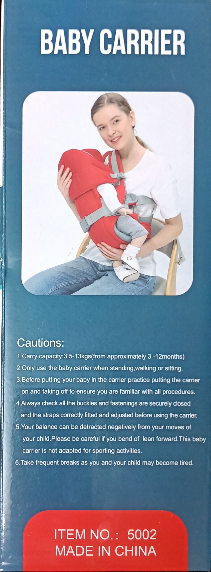 Picture of Baby Carrier It is Lined with 3D mesh fabric Optimizing Comfort for all seasons Red