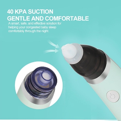 Picture of Electric Nasal Aspirator Baby Nasal Secretion Aspirator/Nasal Cleaner with 5 Suction Levels and 2 Tips for Newborns and Toddlers, BPA Free, Fully Washable & USB Charging Multicolor