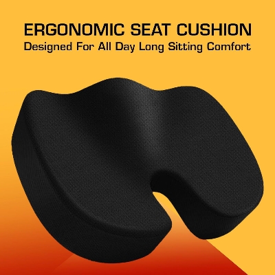 Picture of Coccyx Seat Cushion to Relieve Back, Sciatica and Tailbone Pain Ideal for Car, Office Chair Multicolor