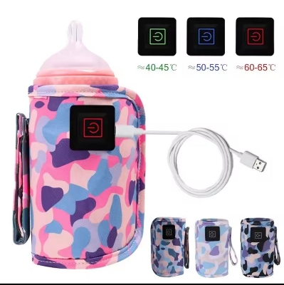 Picture of USB Portable Milk Water Warm Bags Travel Stroller Insulated Bag Baby Nursing Bottle Heater Safe Kids Supplies For Outdoor Winter 