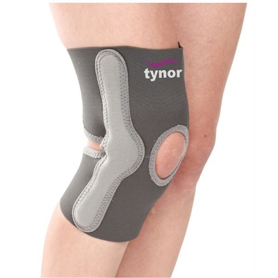 Picture of Tynor Elastic knee support (Open Patella.knee warp,with Hinged Adjustable pain relief support) Grey