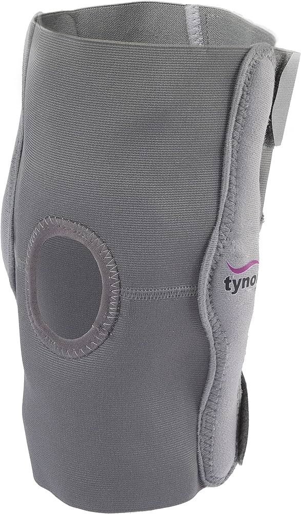 Picture of Tynor Elastic knee support (Open Patella.knee warp,with Hinged Adjustable pain relief support) Grey