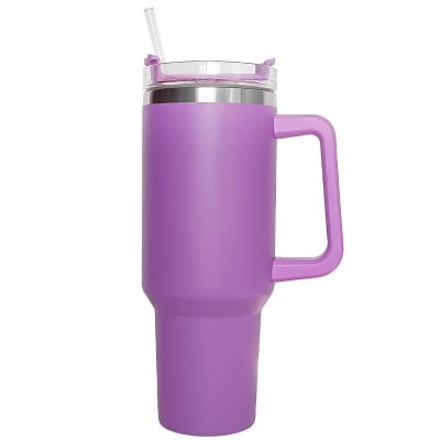 Picture of Lavender Insulated Tumbler Mug with Handle & Straw-1100ML