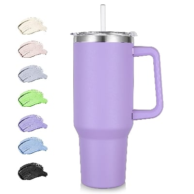 Picture of Lavender Insulated Tumbler Mug with Handle & Straw-780ML