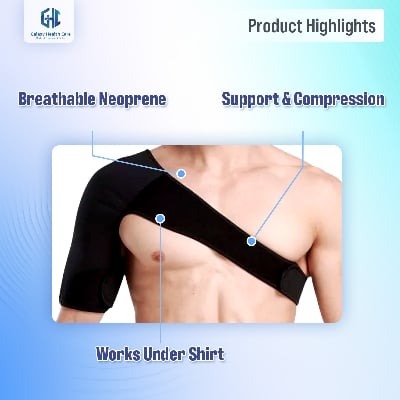Picture of Shoulder Support Immobilizer-Shoulder Support for Rotator Cuff, Dislocated AC Joint, Labrum Tear, Shoulder Pain, Shoulder Stability Brace with Pressure Pad  Under Shirt Compression Pad 