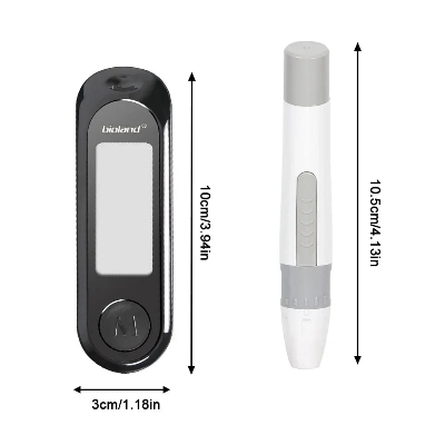 Picture of Blood Glucose Meter, Diabetes Testing Kit, Lancet Machine, Sugar Meter, Glucometer, 10 Test Strips, 5S, Get Data Fast Light Ash