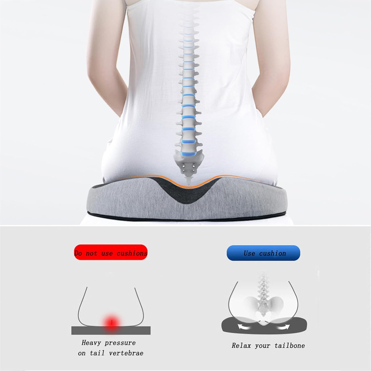 Picture of Seat Cushion, Non-Slip Seat Cushion, Office Chair, Washable Seat Cushion, Skin-friendly, Breathable, for Computer Chair, Office Chair, Kitchen or Dining Room Chair Multicolor