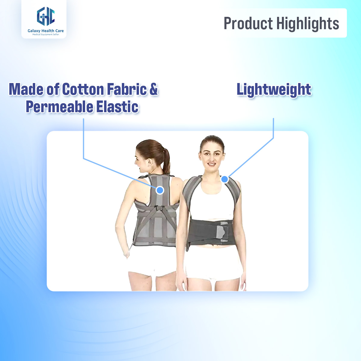 Picture of Posture Corrector Taylor Brace  Dorso Lumbar Spinal Support Belt  Lower and Upper Back Pain Relief  Magnetic Back Brace for Men & Women Grey