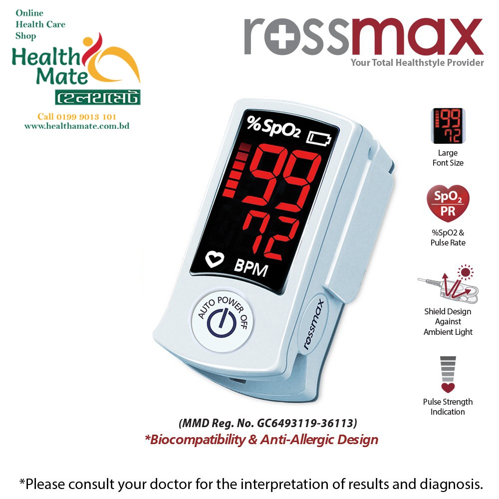 Picture of Pulse Oximeter Fingertip And thermometer, Blood Oxygen Saturation Monitor Fingertip Blood Oxygen Meter Finger Oximeter, O2 Monitor Finger for Oxygen (Blue) Combo Offer Black