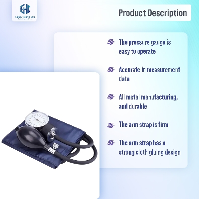 Picture of Manual Blood Pressure Monitor Diastolic Sphygmomanometer Medical Doctor Stethoscope Sphygmomanometer Cuff Home Health Monitor Black