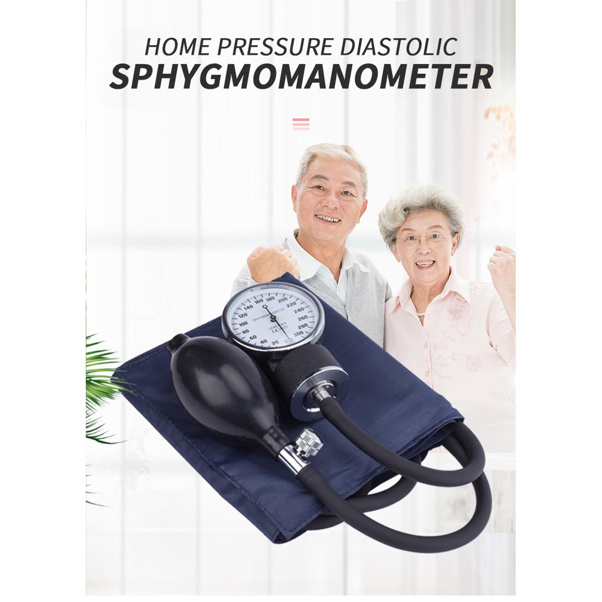 Picture of Manual Blood Pressure Monitor Diastolic Sphygmomanometer Medical Doctor Stethoscope Sphygmomanometer Cuff Home Health Monitor Black