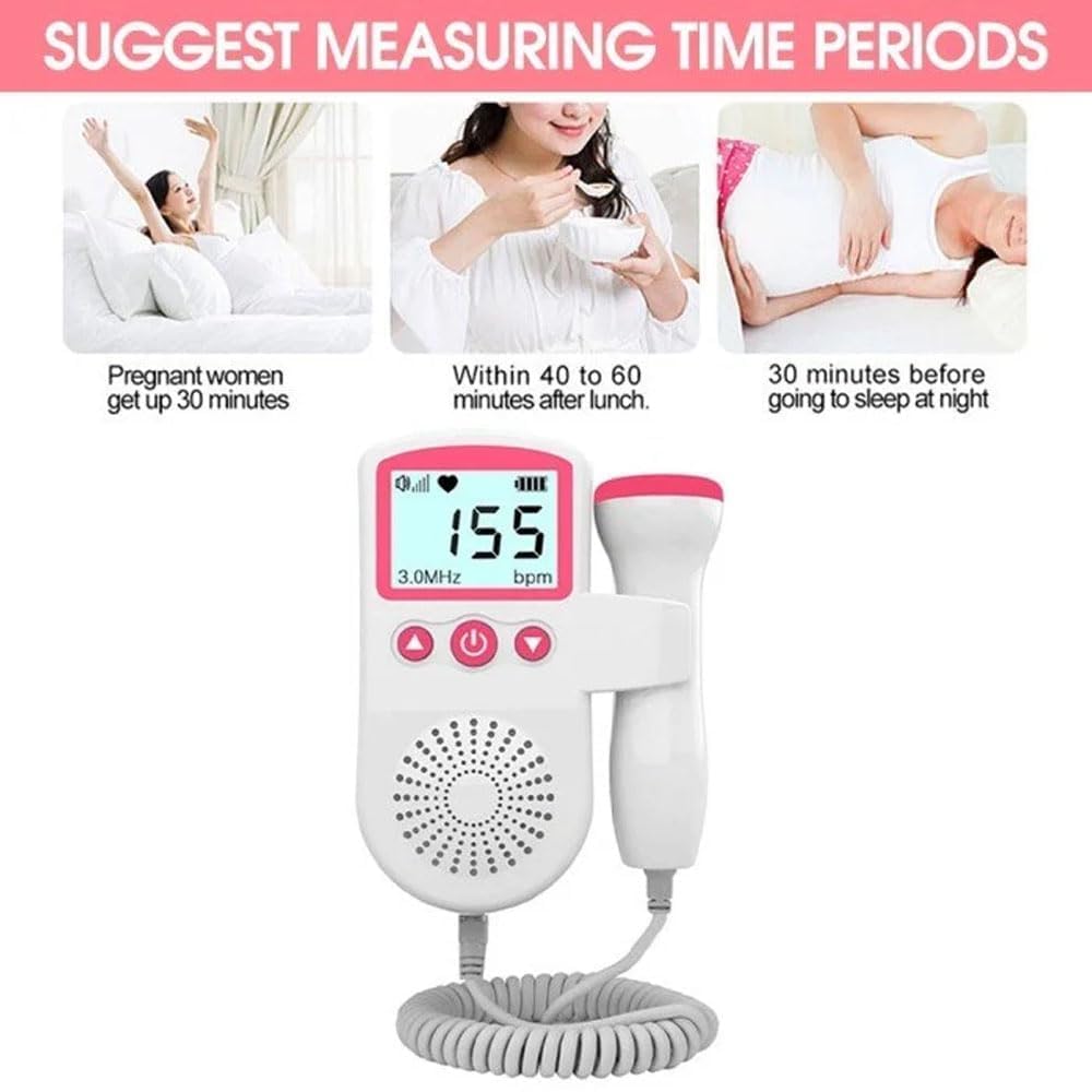 Picture of Portable Fetal Doppler Heartbeat Monitor with in Built Speaker Home Baby Fetal Heart Rate Monitor for Pregnancy New Mom Multicolor