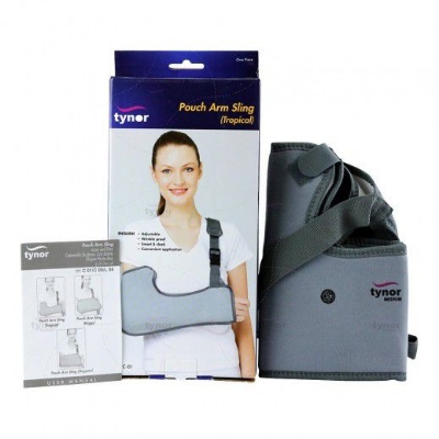 Picture of Tynor Pouch Arm Sling Tropical  Immobilizes Broken Arm Grey