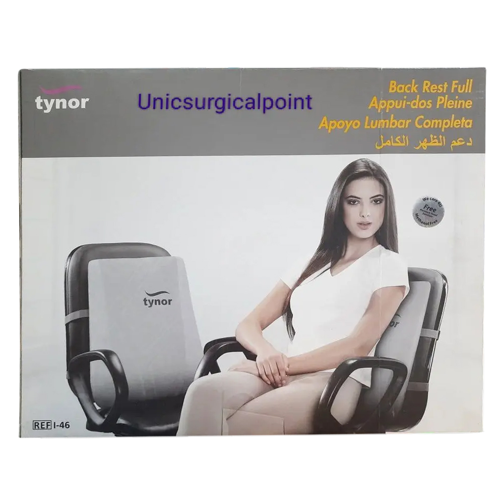 Picture of Tynor Back Rest Full, Grey, Universal Size, 1 Unit, Foam, pack of 1 Grey