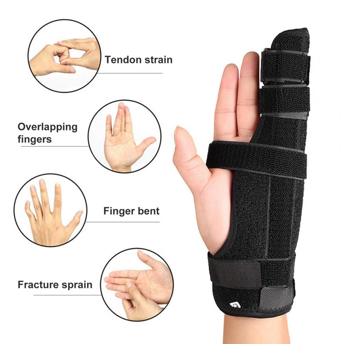 Picture of Two Fingers Splint Durable Breathable Finger Pain Relief Adjustable Elastic Strap Finger Splint for Broken Fingers 