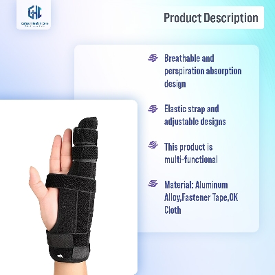 Picture of Two Fingers Splint Durable Breathable Finger Pain Relief Adjustable Elastic Strap Finger Splint for Broken Fingers 