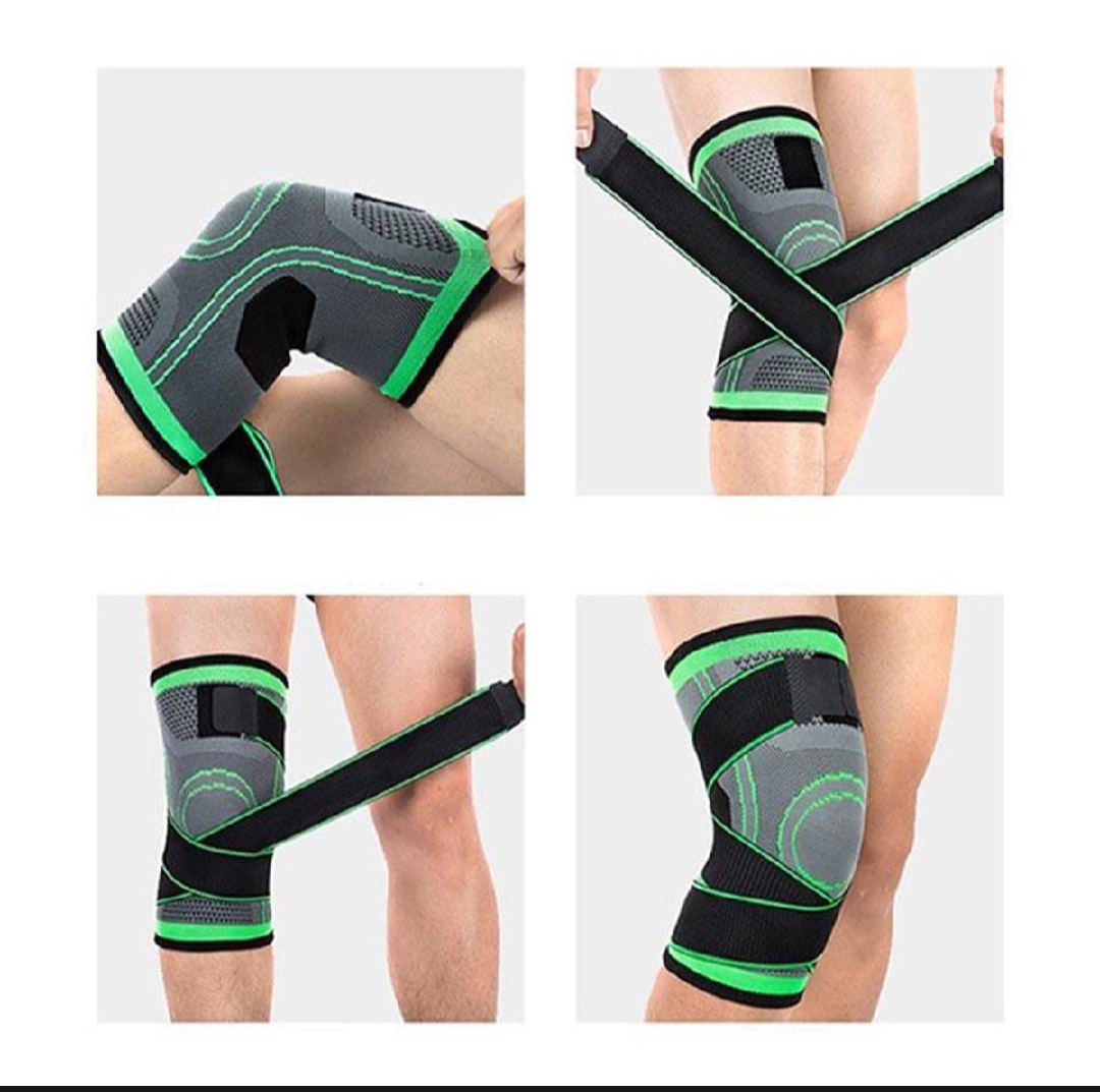 Picture of Adjustable knee compression sleeves support Brac prevent Leg muscle strain 