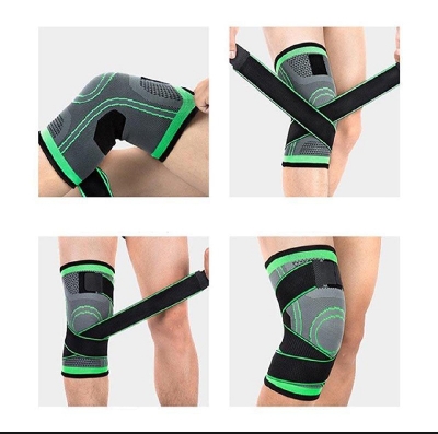 Picture of Adjustable knee compression sleeves support Brac prevent Leg muscle strain 