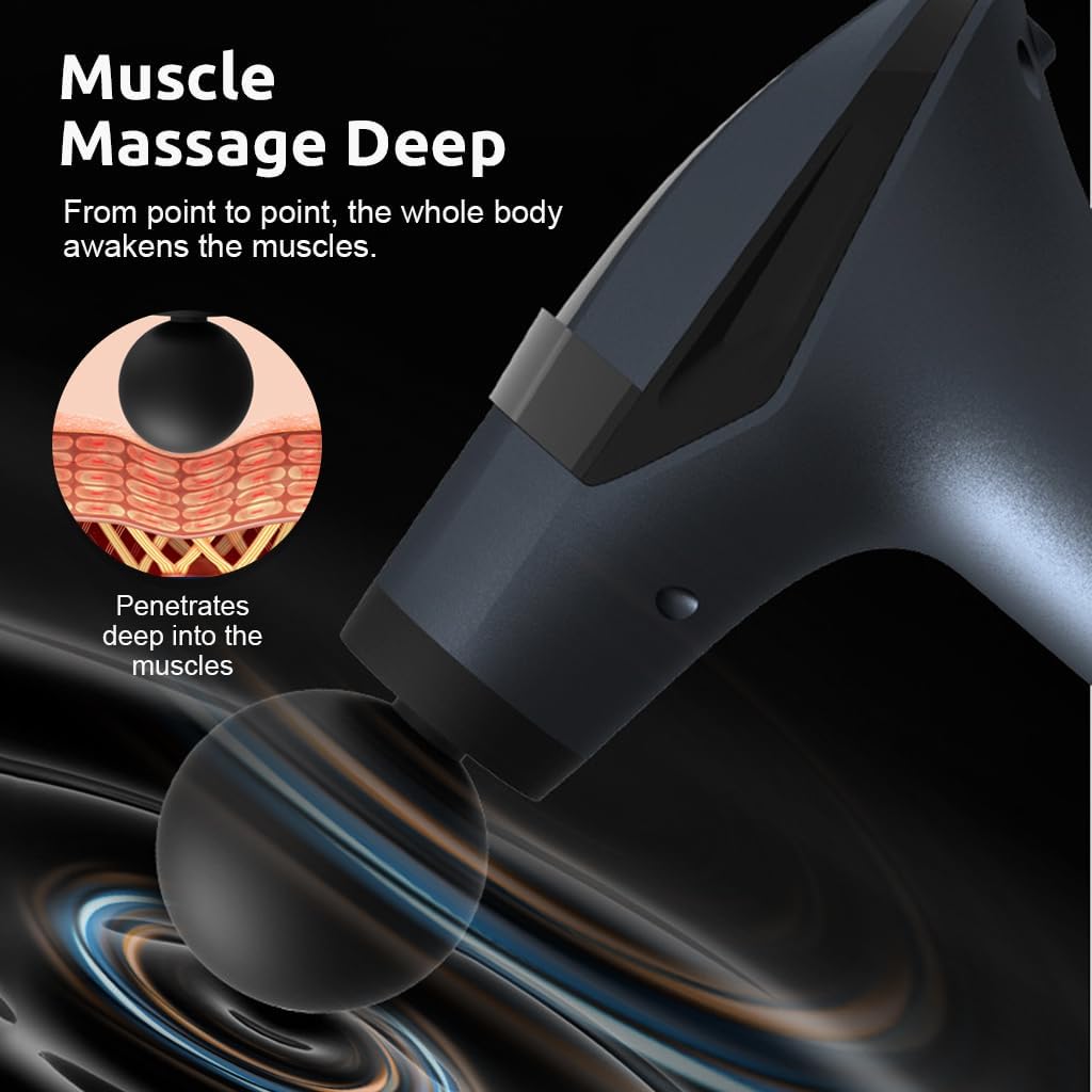 Picture of Massage Machine 12 Levels Strength Massager Machine for Pain Relief with 4 Attachment Heads, Body Massage Machine for Home & Extender Handle & Belt for Pain Relief (Multi M-G-SL-887) Multicolor