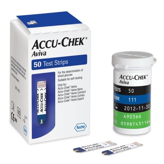 Picture of Accu-Chek Aviva Blood Glucose Test Strips (50 Strips) Multicolor