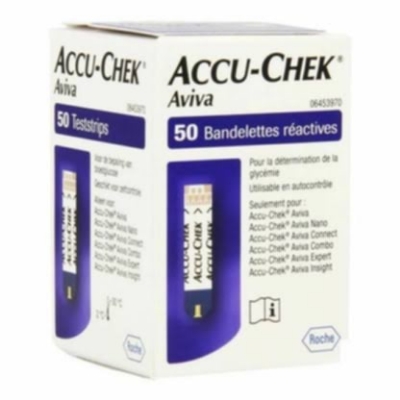 Picture of Accu-Chek Aviva Blood Glucose Test Strips (50 Strips) Multicolor