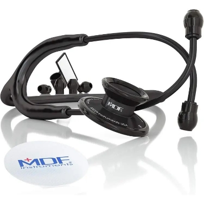 Picture of MDF® Acoustica Deluxe Lightweight Dual Head Stethoscope – All Black Edition Multicolor