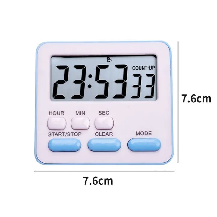 Picture of Kitchen Clock English 24-hour Electronic Timer Digital Reminder Alarm Clocks Cooking Countdown Timer LCD Multicolor