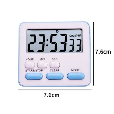 Picture of Kitchen Clock English 24-hour Electronic Timer Digital Reminder Alarm Clocks Cooking Countdown Timer LCD Multicolor