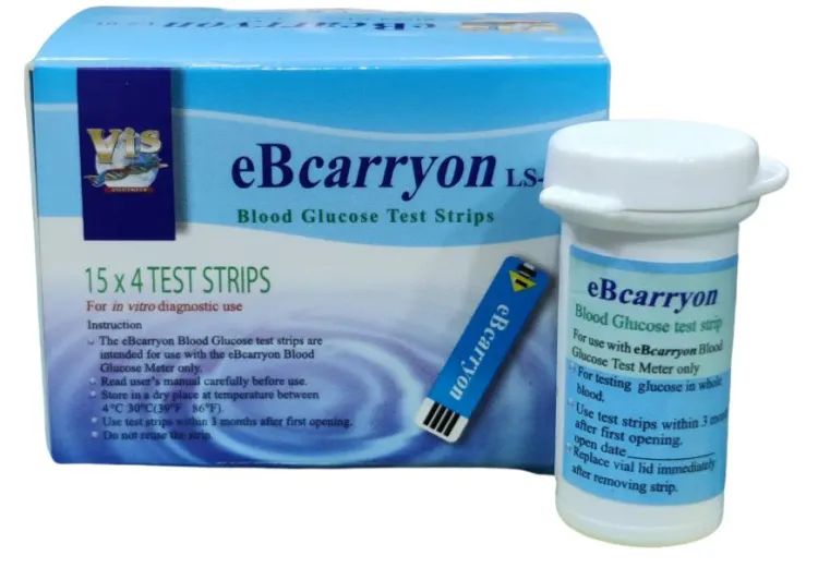 Picture of Ebcarryon LS01 Blood Glucose Test Strips (60 Strip) (15x4=60 Test Strip) Multicolor