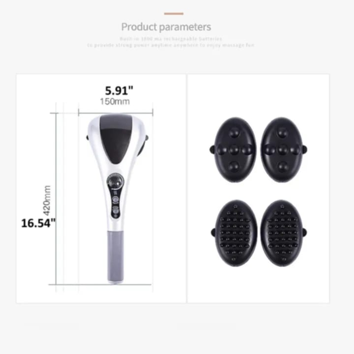 Picture of Electric Handheld Back Massager Infrared Heating Hammer Massager With Double Head Used To Full Body Massage Pain Relief Multicolor