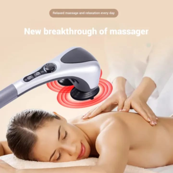 Picture of Electric Handheld Back Massager Infrared Heating Hammer Massager With Double Head Used To Full Body Massage Pain Relief Multicolor