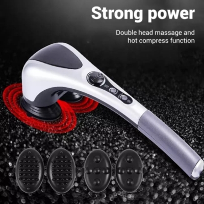 Picture of Electric Handheld Back Massager Infrared Heating Hammer Massager With Double Head Used To Full Body Massage Pain Relief Multicolor