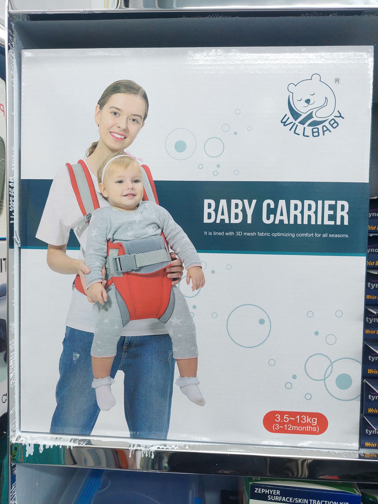 Picture of Best Quality  Stylish Baby Carrier - Comfortable Carrying Bag with Multiple Positions for Lying - Suitable for 6 Months to 2 Years Old Babies Multicolor