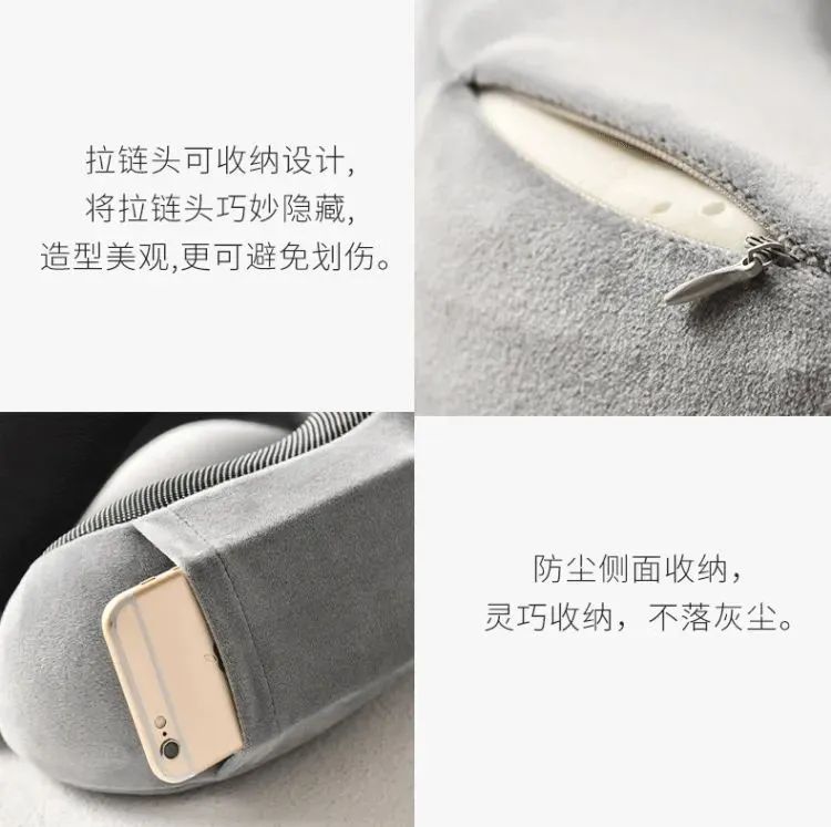 Picture of Travel Pillow Breathable Comfortable Memory Foam Pillow Easy to Carry Neck Pillow with Phone Holder Multicolor