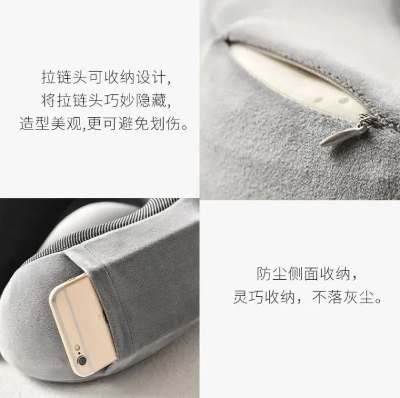 Picture of Travel Pillow Breathable Comfortable Memory Foam Pillow Easy to Carry Neck Pillow with Phone Holder Multicolor
