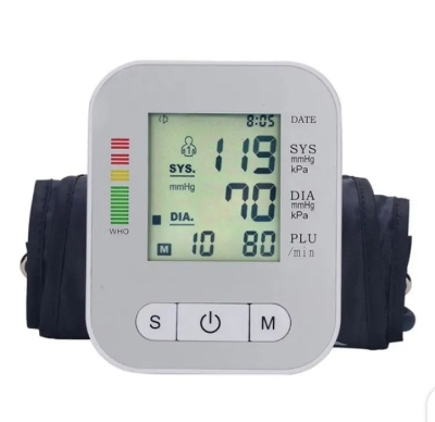 Picture of Auto blood pressure machine-digital automatic blood pressure bp monitor set with voice function - cycle light Multicolor