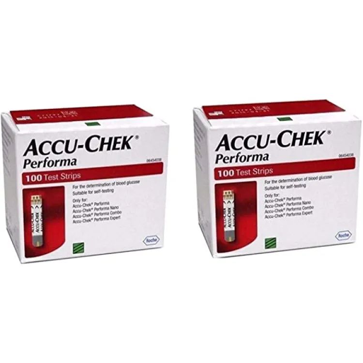 Picture of Accu Chek Performa blood Glucose Sugar Test Strips 50+50/ 100pcs Multicolor
