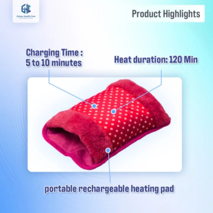 Picture of Electric Velvet Heating Pad/Hot Water/Heat Pouch Bag With Gel For Pain Relief Multicolour - Hot Water Bag - hot water bag Multicolor