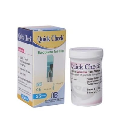 Picture of Quick Check Blood Glucose Test Strip 25's Pack Black