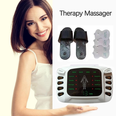 Picture of Electric Pulse Physiotherapy Massager Tens EMS Muscle Stimulator Acupuncture Therapy Body Massage Slimming Health Care Machine Grey