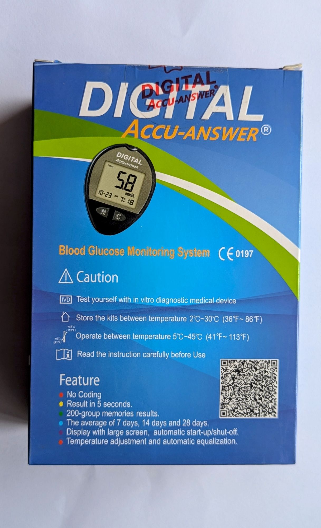 Picture of Blood Glucose Monitoring System (DIGITAL ACCU ANSWER) Multicolor