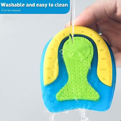 Picture of About this item Pain relief: the heel pad provides strong support for the heel, shock-absorbing gel absorbs shocks and reduces pressure with every step, helps with pain caused by plantar fasciitis and heel pain when running. Suitable for people with plant 