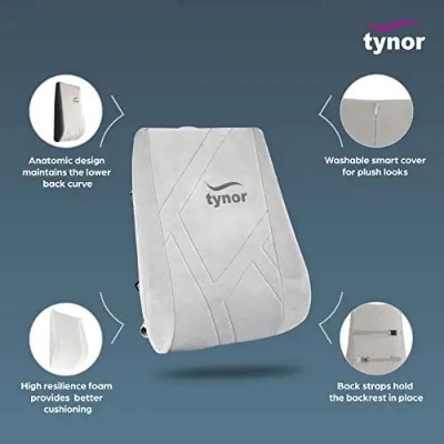 Picture of Tynor Back Rest is a light weight and portable support, which maintains the spine in its neutral position. It is not worn but placed on car seat, chair, bed or floor etc. Multicolor