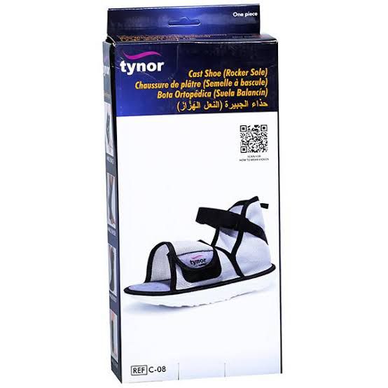 Picture of Cast Shoe Rocker sole is light weight, improves balance and helps in early ambulation. Provides protection to cast and enhance ease of walking. Hookloop closure system ensure good grip, flexibility in sizing. Prevents soiling and mechanical damage Multicolor