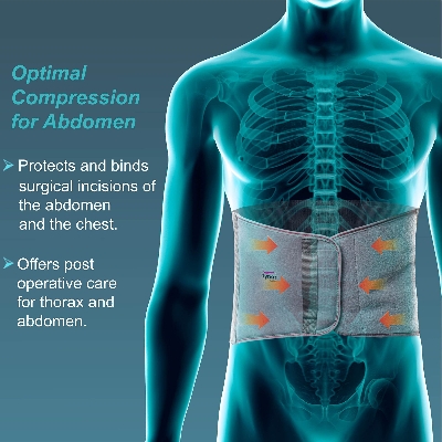 Picture of Abdominal Support Tynor Abdominal support?is a compression belt to support the abdomen and compress the abdominal muscles. Its used as a post operative aid, by mothers after delivery and for waist line reduction Multicolor
