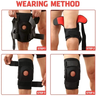 Picture of 1Pcs Knee Support Brace Adjustable Open Patella Knee Pad Protector Guard for Gym Workout Sports Arthritis Joint Pain 