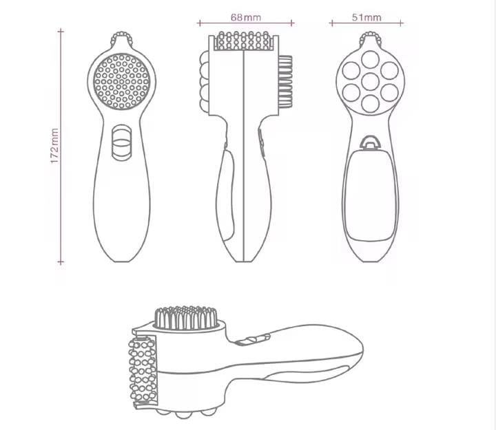 Picture of 4-In-1 Head Massager Electric Massage Roller Pounding Vibration Hammer Neck Lumbar Massage Scalp Massage Comb Gift Multicolor