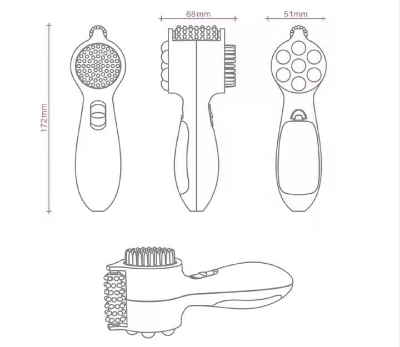 Picture of 4-In-1 Head Massager Electric Massage Roller Pounding Vibration Hammer Neck Lumbar Massage Scalp Massage Comb Gift Multicolor